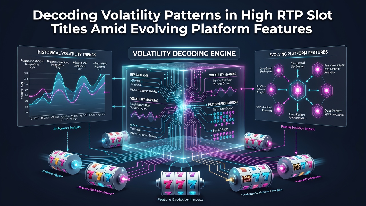 Analytics dashboard showing volatility graphs for multiple high RTP slot titles on an evolving platform