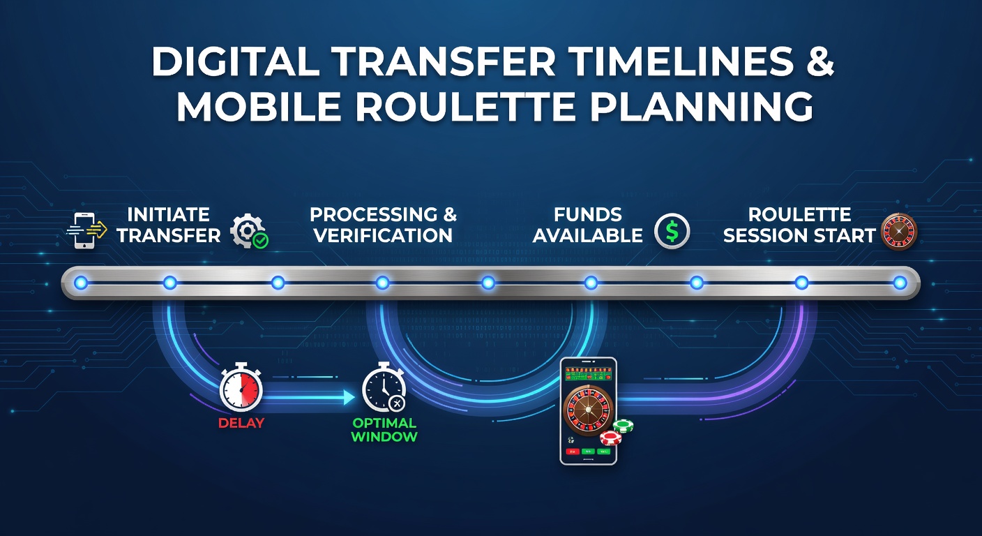 Mobile roulette interface showing deposit confirmation screen with timing indicators