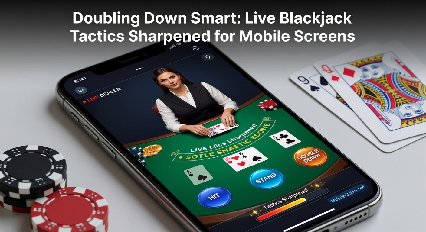 A mobile phone displaying a live blackjack table with cards dealt and betting options visible on a vibrant screen