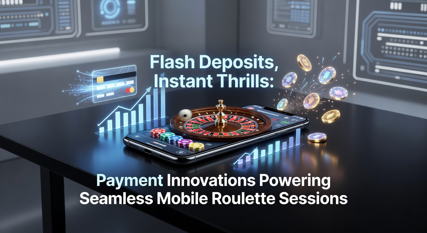 Mobile phone screen displaying a vibrant roulette wheel spinning with instant deposit notification overlay, highlighting seamless payment integration during gameplay