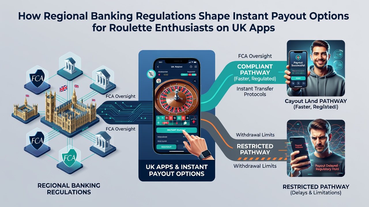 Mobile screen displaying approved instant payout methods under varying regional banking rules