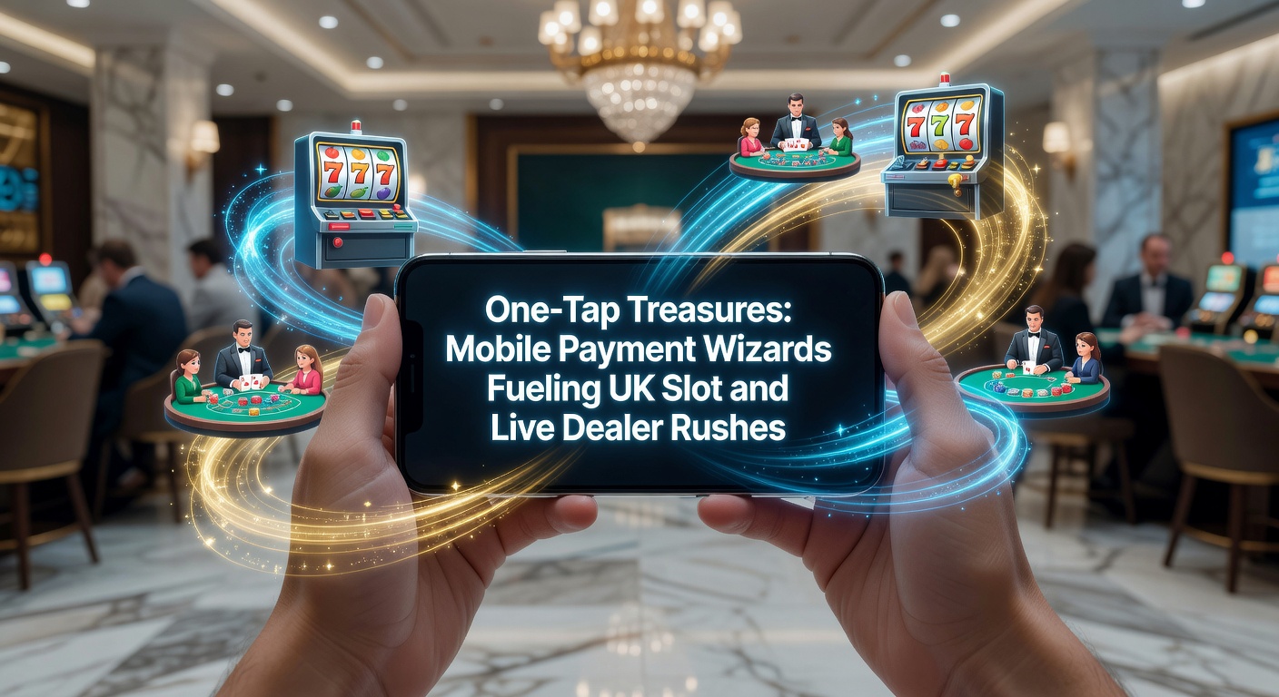 Vibrant mobile phone screen displaying a slot game payout alongside one-tap payment icons like Apple Pay and Google Pay, capturing the speed of modern UK casino transactions