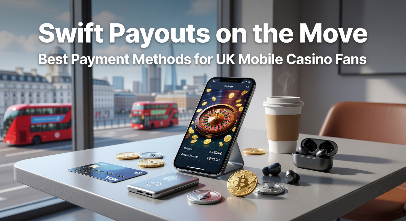 Smartphone displaying a mobile casino app with quick payout options highlighted, including e-wallets and bank icons on a vibrant gaming interface