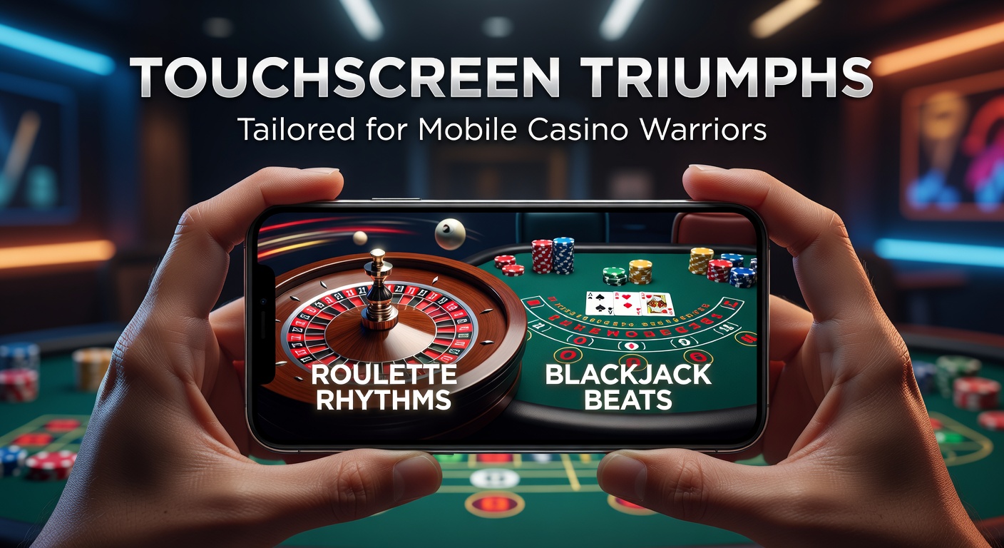 A vibrant mobile screen displaying a roulette wheel spinning with touchscreen controls highlighted, capturing the thrill of mobile casino action